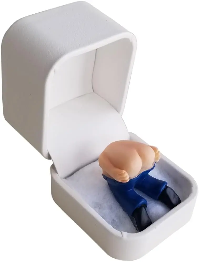Ring box novelty item that makes a farting sound when opened
